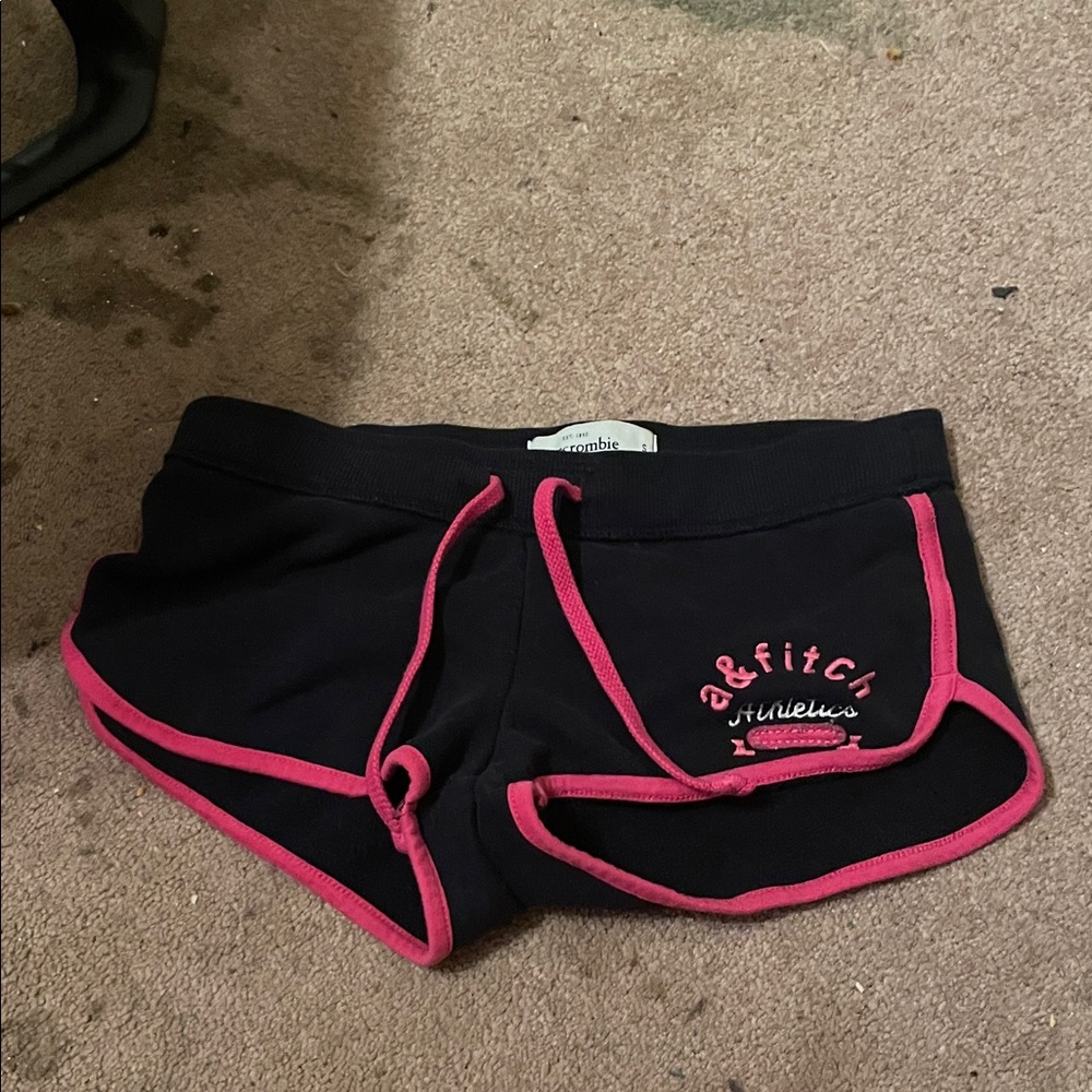 Abercrombie & Fitch Black Shorts with Pink Trim